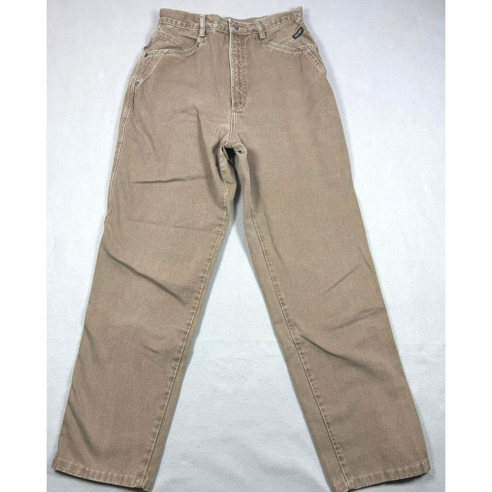 90s Vintage Rockies High Waisted Western Jean Tan Khaki Cotton Denim 32/13 27x36